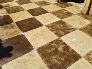 Greenstone floor tiles