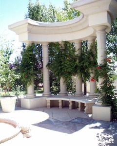 exterior bench & columns